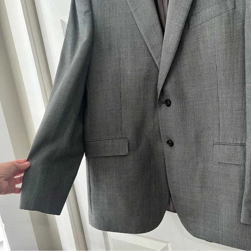 RALPH Ralph Lauren Sport Coat Jacket 44L Black Wool/Silk 2-Button